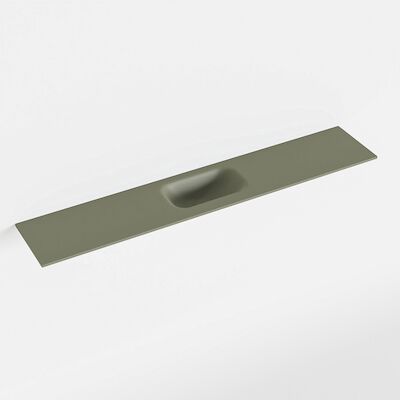 MONDIAZ EDEN Army solid surface inleg wastafel voor toiletmeubel 120cm. Positie wasbak midden