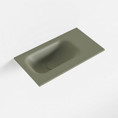 MONDIAZ EDEN Army solid surface inleg wastafel voor toiletmeubel 40cm. Positie wasbak links