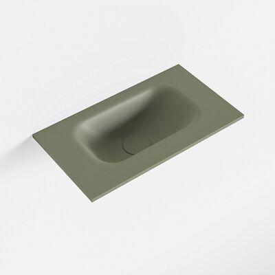 MONDIAZ EDEN Army solid surface inleg wastafel voor toiletmeubel 40cm. Positie wasbak midden