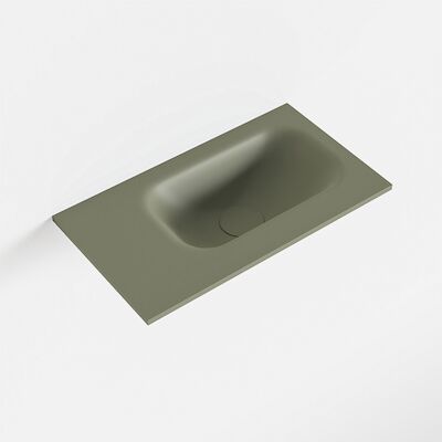 MONDIAZ EDEN Army solid surface inleg wastafel voor toiletmeubel 40cm. Positie wasbak rechts