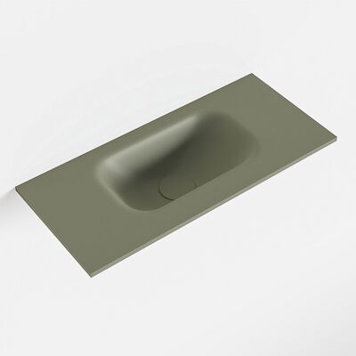 MONDIAZ EDEN Army solid surface inleg wastafel voor toiletmeubel 50cm. Positie wasbak midden
