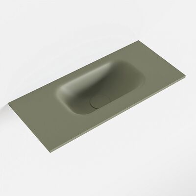 MONDIAZ EDEN Army solid surface inleg wastafel voor toiletmeubel 50cm. Positie wasbak rechts