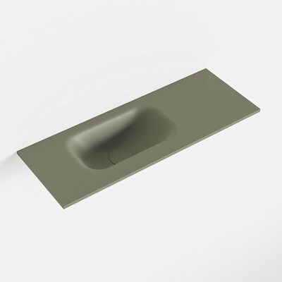 MONDIAZ EDEN Army solid surface inleg wastafel voor toiletmeubel 60cm. Positie wasbak links
