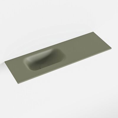 MONDIAZ EDEN Army solid surface inleg wastafel voor toiletmeubel 70cm. Positie wasbak links
