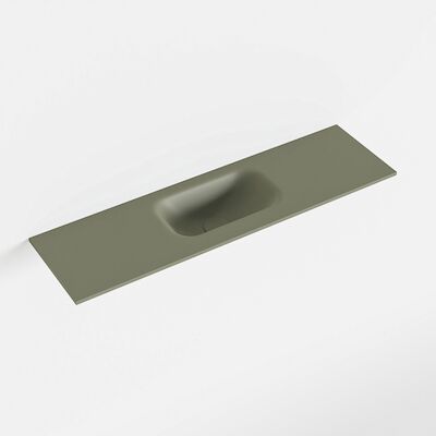 MONDIAZ EDEN Army solid surface inleg wastafel voor toiletmeubel 80cm. Positie wasbak midden