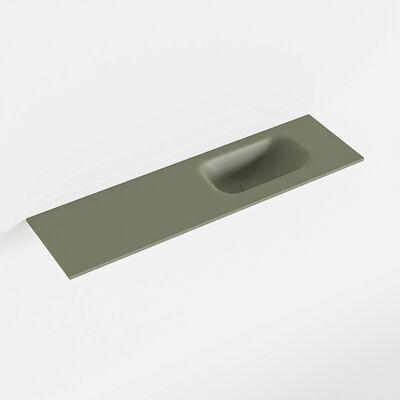 MONDIAZ EDEN Army solid surface inleg wastafel voor toiletmeubel 80cm. Positie wasbak rechts