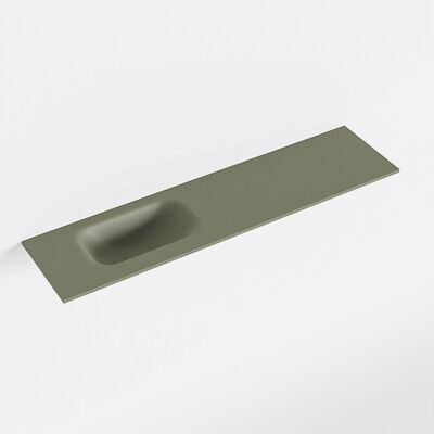 MONDIAZ EDEN Army solid surface inleg wastafel voor toiletmeubel 90cm. Positie wasbak links