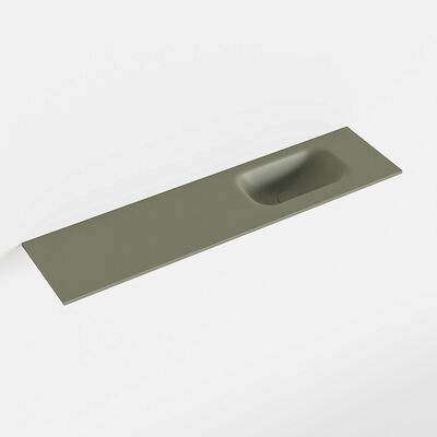 MONDIAZ EDEN Army solid surface inleg wastafel voor toiletmeubel 90cm. Positie wasbak rechts