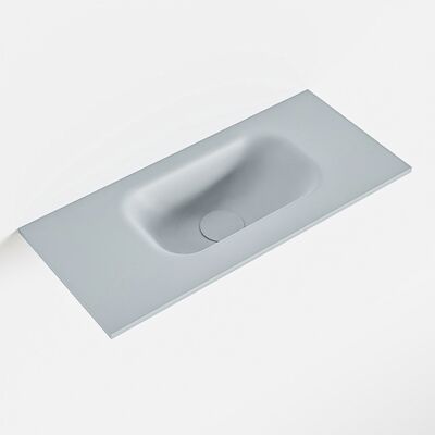 MONDIAZ EDEN Clay solid surface inleg wastafel voor toiletmeubel 50cm. Positie wasbak rechts