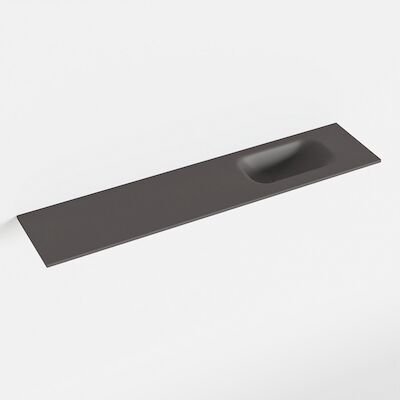 MONDIAZ EDEN Dark_grey solid surface inleg wastafel voor toiletmeubel 100cm. Positie wasbak rechts