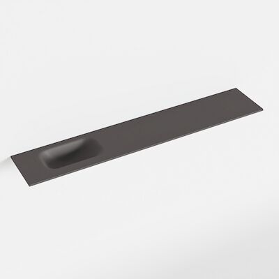 MONDIAZ EDEN Dark_grey solid surface inleg wastafel voor toiletmeubel 120cm. Positie wasbak links
