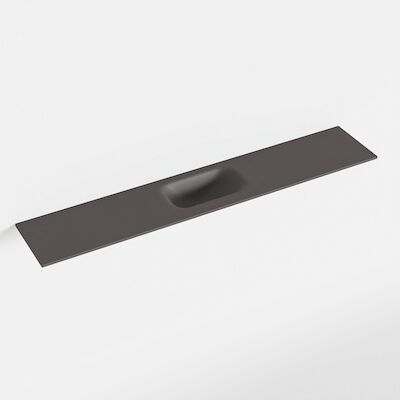MONDIAZ EDEN Dark_grey solid surface inleg wastafel voor toiletmeubel 120cm. Positie wasbak midden