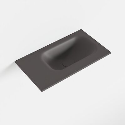 MONDIAZ EDEN Dark_grey solid surface inleg wastafel voor toiletmeubel 40cm. Positie wasbak rechts