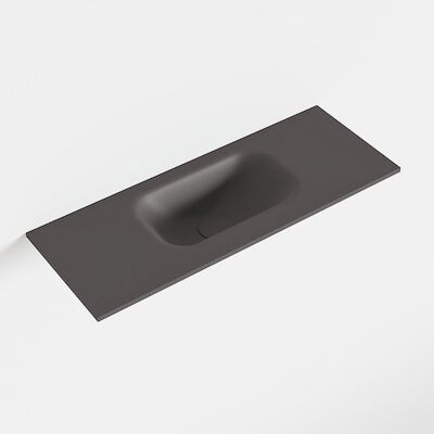 MONDIAZ EDEN Dark_grey solid surface inleg wastafel voor toiletmeubel 60cm. Positie wasbak midden