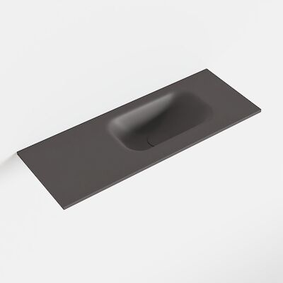 MONDIAZ EDEN Dark_grey solid surface inleg wastafel voor toiletmeubel 60cm. Positie wasbak rechts