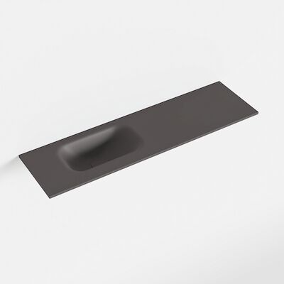 MONDIAZ EDEN Dark_grey solid surface inleg wastafel voor toiletmeubel 80cm. Positie wasbak links