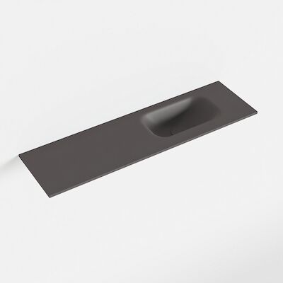 MONDIAZ EDEN Dark_grey solid surface inleg wastafel voor toiletmeubel 80cm. Positie wasbak rechts