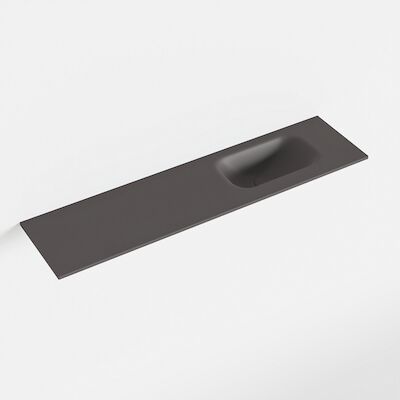 MONDIAZ EDEN Dark_grey solid surface inleg wastafel voor toiletmeubel 90cm. Positie wasbak rechts