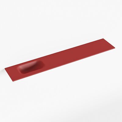 MONDIAZ EDEN Fire solid surface inleg wastafel voor toiletmeubel 120cm. Positie wasbak links