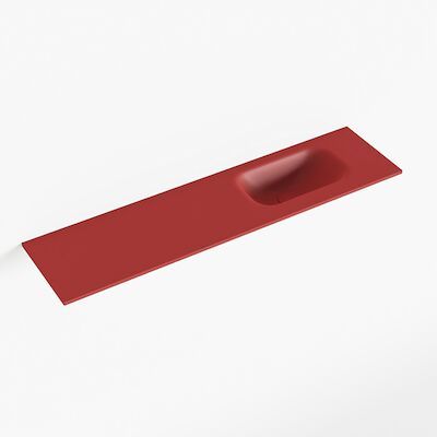 MONDIAZ EDEN Fire solid surface inleg wastafel voor toiletmeubel 90cm. Positie wasbak rechts