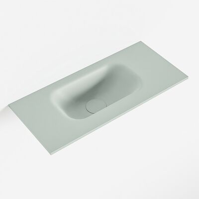 MONDIAZ EDEN Greey solid surface inleg wastafel voor toiletmeubel 50cm. Positie wasbak links