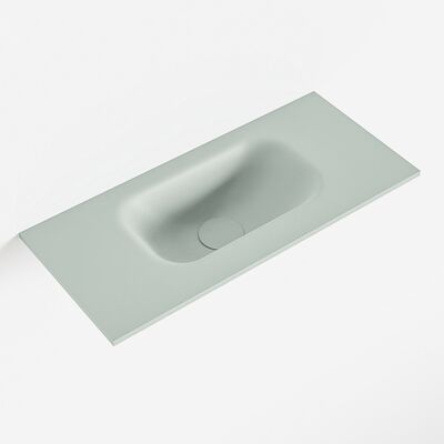 MONDIAZ EDEN Greey solid surface inleg wastafel voor toiletmeubel 50cm. Positie wasbak midden