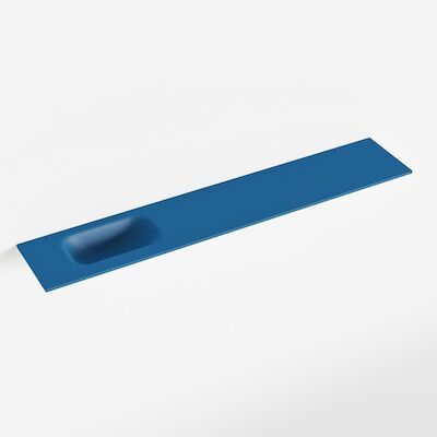 MONDIAZ EDEN Jeans solid surface inleg wastafel voor toiletmeubel 120cm. Positie wasbak links