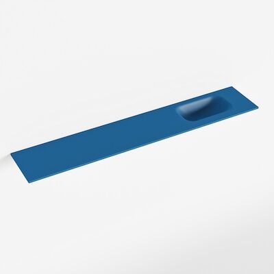 MONDIAZ EDEN Jeans solid surface inleg wastafel voor toiletmeubel 120cm. Positie wasbak rechts