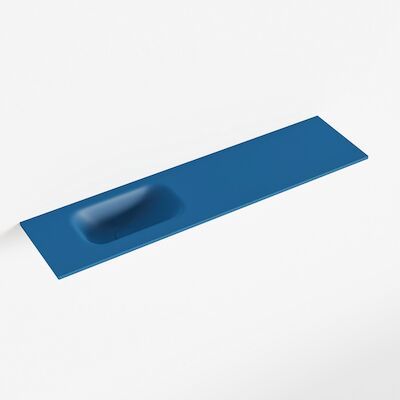 MONDIAZ EDEN Jeans solid surface inleg wastafel voor toiletmeubel 90cm. Positie wasbak links
