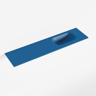 MONDIAZ EDEN Jeans solid surface inleg wastafel voor toiletmeubel 90cm. Positie wasbak rechts