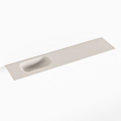 MONDIAZ EDEN Linen solid surface inleg wastafel voor toiletmeubel 100cm. Positie wasbak links