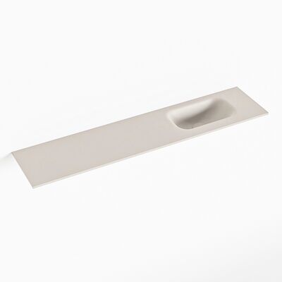 MONDIAZ EDEN Linen solid surface inleg wastafel voor toiletmeubel 100cm. Positie wasbak rechts