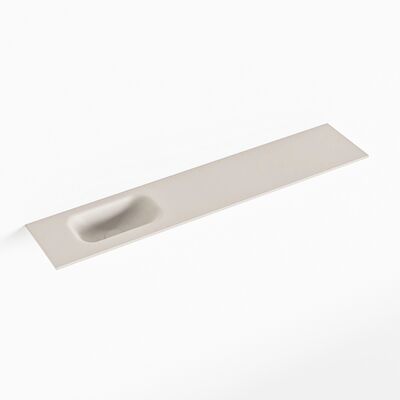 MONDIAZ EDEN Linen solid surface inleg wastafel voor toiletmeubel 110cm. Positie wasbak links