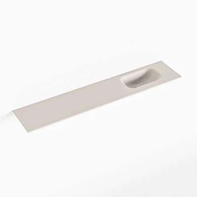 MONDIAZ EDEN Linen solid surface inleg wastafel voor toiletmeubel 110cm. Positie wasbak rechts