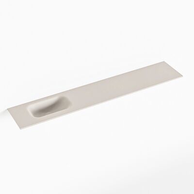 MONDIAZ EDEN Linen solid surface inleg wastafel voor toiletmeubel 120cm. Positie wasbak links