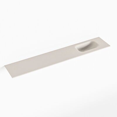 MONDIAZ EDEN Linen solid surface inleg wastafel voor toiletmeubel 120cm. Positie wasbak rechts