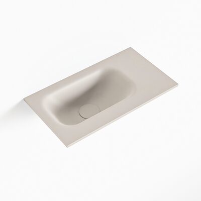 MONDIAZ EDEN Linen solid surface inleg wastafel voor toiletmeubel 40cm. Positie wasbak links