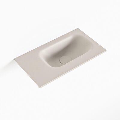 MONDIAZ EDEN Linen solid surface inleg wastafel voor toiletmeubel 40cm. Positie wasbak rechts