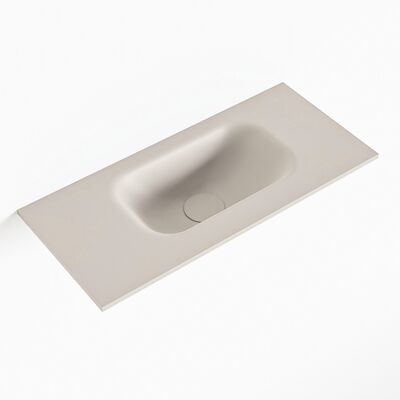 MONDIAZ EDEN Linen solid surface inleg wastafel voor toiletmeubel 50cm. Positie wasbak rechts