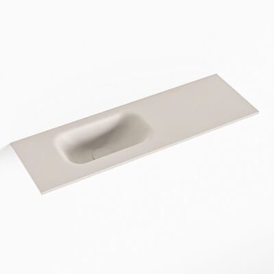 MONDIAZ EDEN Linen solid surface inleg wastafel voor toiletmeubel 70cm. Positie wasbak links