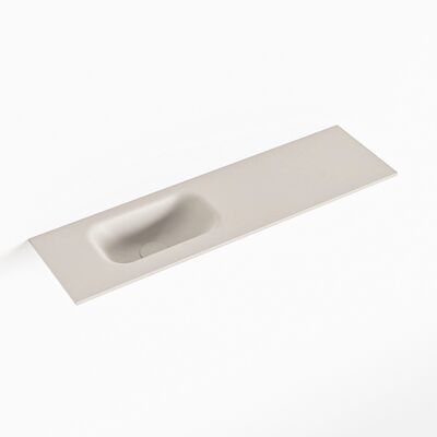 MONDIAZ EDEN Linen solid surface inleg wastafel voor toiletmeubel 80cm. Positie wasbak links
