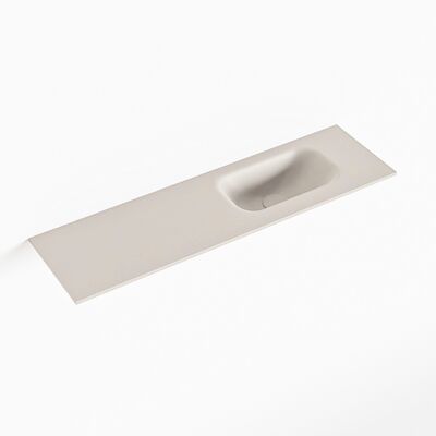 MONDIAZ EDEN Linen solid surface inleg wastafel voor toiletmeubel 80cm. Positie wasbak rechts