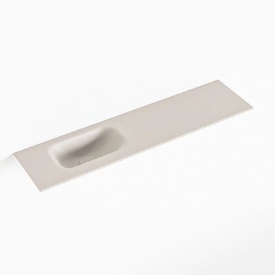 MONDIAZ EDEN Linen solid surface inleg wastafel voor toiletmeubel 90cm. Positie wasbak links
