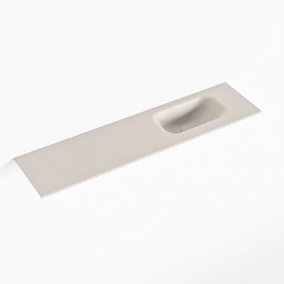MONDIAZ EDEN Linen solid surface inleg wastafel voor toiletmeubel 90cm. Positie wasbak rechts