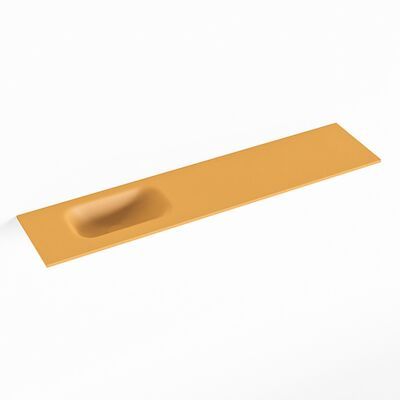 MONDIAZ EDEN Ocher solid surface inleg wastafel voor toiletmeubel 100cm. Positie wasbak links