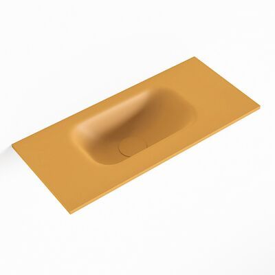 MONDIAZ EDEN Ocher solid surface inleg wastafel voor toiletmeubel 50cm. Positie wasbak links