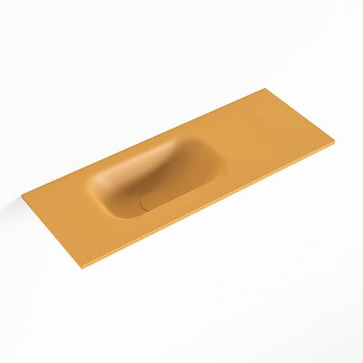 MONDIAZ EDEN Ocher solid surface inleg wastafel voor toiletmeubel 60cm. Positie wasbak links