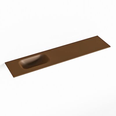 MONDIAZ EDEN Rust solid surface inleg wastafel voor toiletmeubel 100cm. Positie wasbak links
