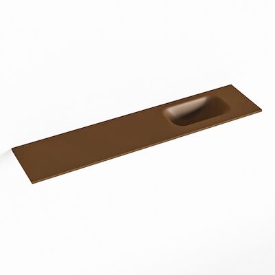 MONDIAZ EDEN Rust solid surface inleg wastafel voor toiletmeubel 100cm. Positie wasbak rechts