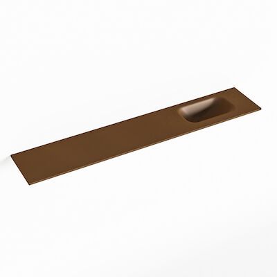 MONDIAZ EDEN Rust solid surface inleg wastafel voor toiletmeubel 120cm. Positie wasbak rechts